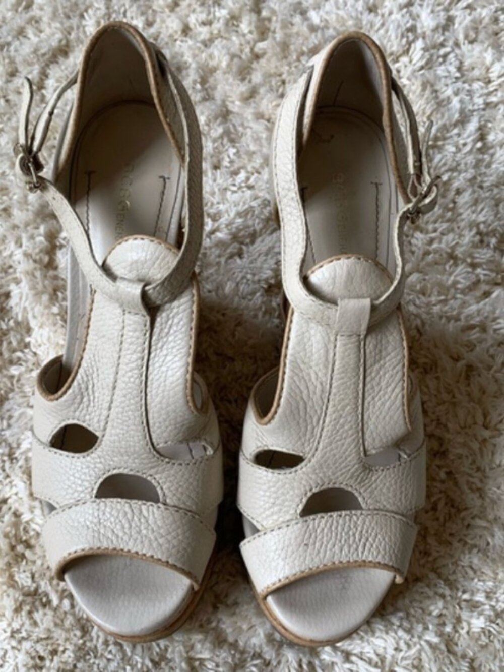 BCBGENERATION platform cork heeled wedge sandal
